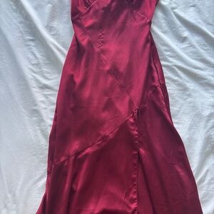 yaya and co silk dress briana satin slip burgundy